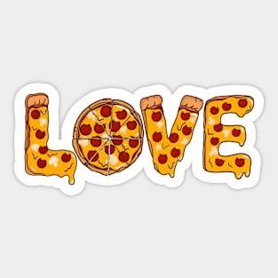 Love is Pizza Valentines day Funny T-shirt LOVE in Pizza Sticker